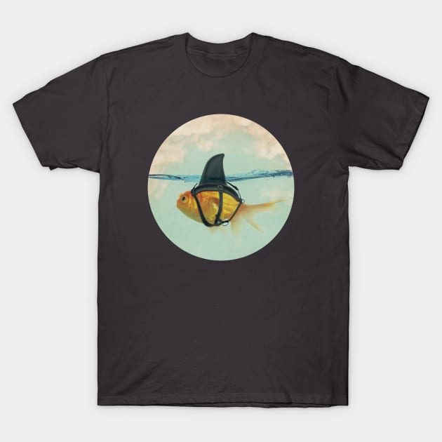 Goldfish with a Shark Fin T-Shirt by Vin Zzep